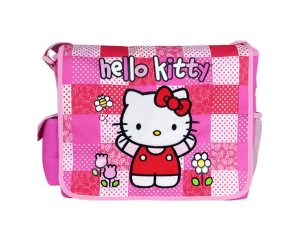 Bulk BJ224 Hello Kitty Pink Checker Messenger Bag