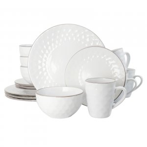 Elama EL-MEDICIPEARL 's Luxurious Medici Pearl 16 Piece Dinnerware Set