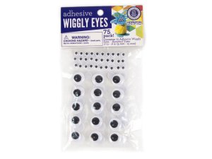 Bulk CH533 75 Pack Adhesive Wiggly Eyes