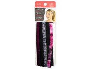 Bulk KA783 5 Pack Skinny Neoprene Headband In Assorted Styles