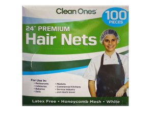 Bulk DB251 Clean Ones 100 Count Premium 24quot; Disposable Hair Nets