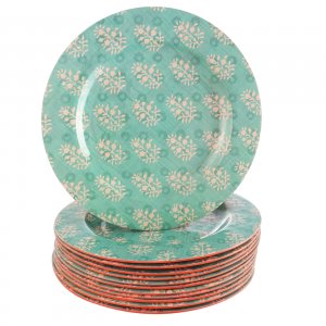 Studio 94943.01 Solina 12 Piece 9 Inch Melamine Dessert Plate In Aqua