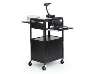 Bretford A2642NS-XCA Adj. Cart W Shelf, Black