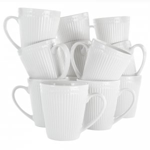 Elama EL-MADELINE12PC Madeline 12 Piece Porcelain Mug Set In White