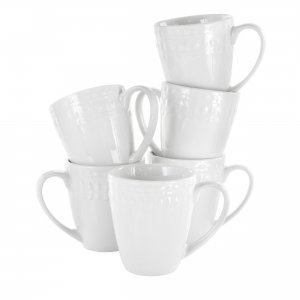 Elama EL-CARA6PC Cara 6 Piece Porcelain Cup Set In White