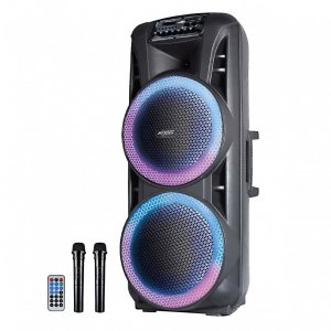 Axess PABT6037 Party Rock Bluetooth Pa Speaker 2-15 Woofers 10000 Watt