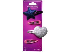 Bulk CA539 4 Count Hairclips With Star And Heart Designs