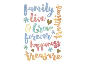 Bulk CH383 Momenta 15 Piece Watercolor Stickers With Family Phrases