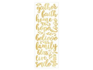 Bulk CH423 Momenta Puffy Gold Stickers With 17 Fath-based Phrases