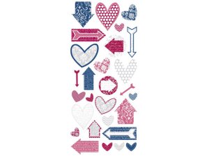 Bulk CH379 28 Piece Stickers With Romantic Designs