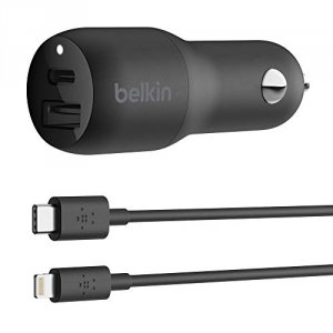 Belkin F7U099BT04-BLK 18w Car Charger W Ltg To Usb-c Cbl, 4