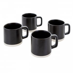 Artisanal 114425.01 Edge 4 Piece 13 Ounce Round Stoneware Mug Set In G