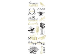 Bulk CH403 Art-c 16 Piece Black And Gold Nature Stickers