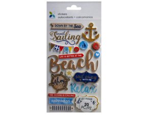 Bulk CH430 Momenta 20 Piece 3d Beach Stickers