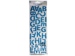 Bulk CH438 Momenta 61 Piece Glitter Turquoise Alphabet Stickers