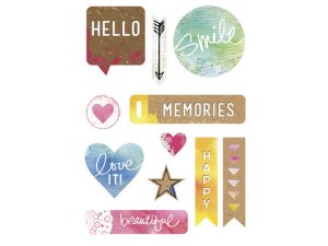 Bulk CH382 Momenta 11 Piece Chipboard Stickers