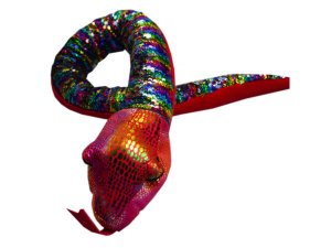 Bulk DD441 Wild Republic 36quot; Plush Rainbow Sequin Snake