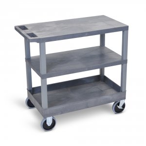 Luxor EC221HD-G Gray Ec221hd-g 18x32 Cart 2 Flat1 Tub Shelves