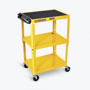 Luxor AVJ42-YW Adjustable Height Yellow Metal Av Cart