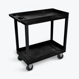 Luxor EC11SP5-B Black 18x32 2 Tub Cart W Sp5 Casters