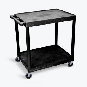 Luxor HE38-B 2 Shelf Utility Cart Black