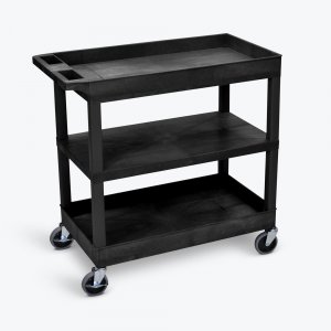 Luxor EC121-B Ec121 Black 18 X 32 Cart 2 Tub With 1 Flat Shelf