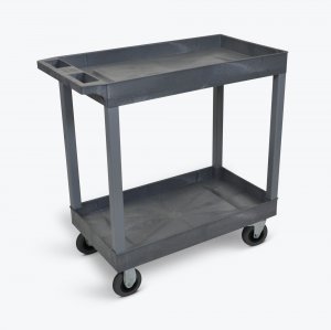 Luxor EC11SP5-G Gray 18x32 2 Tub Cart W Sp5 Casters