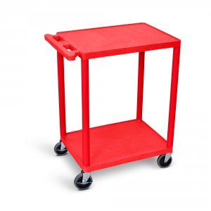 Luxor HE32-RD 2 Shelf Utility Cart Red