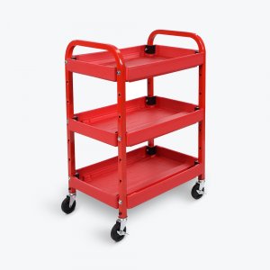 Luxor ATC332 3 Shelf Utility Cart Red