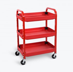 Luxor ATC332 3 Shelf Utility Cart Red