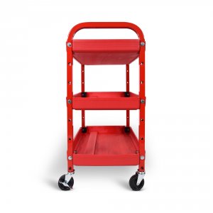 Luxor ATC332 3 Shelf Utility Cart Red