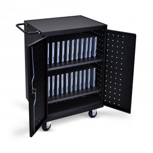 Luxor LLTP24-B Black 24 Laptop Computer Charging Cart