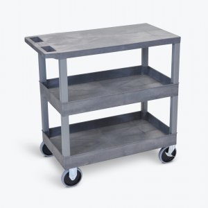 Luxor EC211HD-G Gray Ec211hd 18x32 Cart With 2 Tub1 Flat Shelves