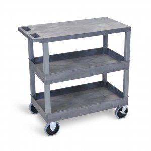 Luxor EC211HD-G Gray Ec211hd 18x32 Cart With 2 Tub1 Flat Shelves