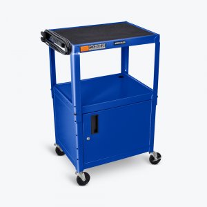 Luxor AVJ42C-RB Blue 42 Adj Height Cart W Cabinet