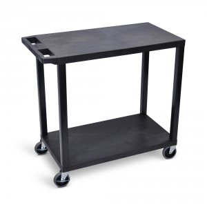 Luxor EC22-B Black Ec22-b 18x32 Cart With 2 Flat Shelves