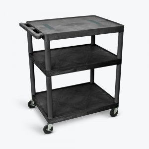 Luxor LE40-B Black Endura Cart W 3 Shelves