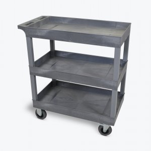 Luxor EC111SP5-G Gray 18x32 3 Tub Cart W Sp5 Casters