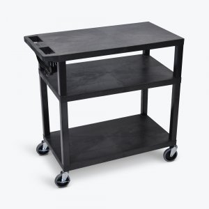 Luxor EA34-B 3 Flat Shelves  Black Presentation Station