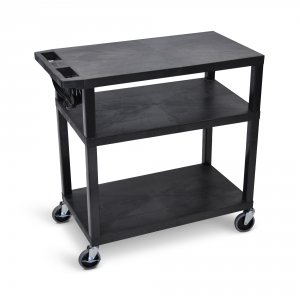 Luxor EA34-B 3 Flat Shelves  Black Presentation Station