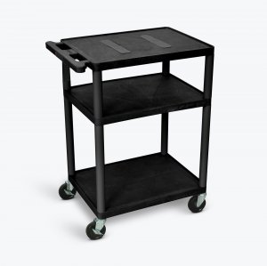 Luxor LE34-B Endura Black Av Cart W 3 Shelves