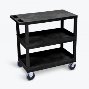 Luxor EC211HD-B Black Ec211hd 18x32 Cart With 2 Tub1 Flat Shelves