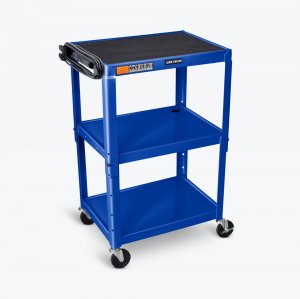 Luxor AVJ42-RB Adjustable Height Royal Blue Metal Av Cart