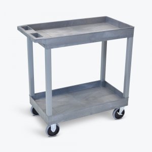 Luxor EC11HD-G Hd High Capacity 2 Tub Shelves Cart In Gray