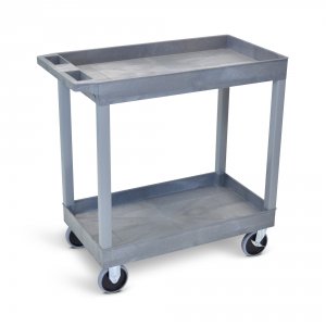 Luxor EC11HD-G Hd High Capacity 2 Tub Shelves Cart In Gray