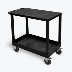 Luxor EC21SP5-B Black 18x32 2 Flattub Cart W Sp5 Casters