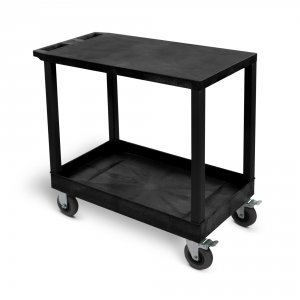 Luxor EC21SP5-B Black 18x32 2 Flattub Cart W Sp5 Casters