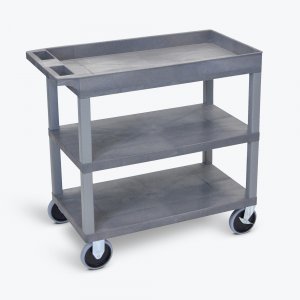 Luxor EC122HD-G Ec122hd 18x32 Gray Cart 2 Flat With 1 Tub Shelf