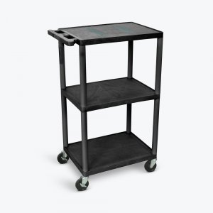 Luxor LE42-B Black Endura 3 Shelf Av Cart