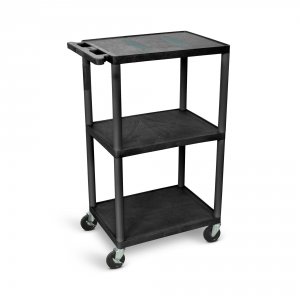 Luxor LE42-B Black Endura 3 Shelf Av Cart